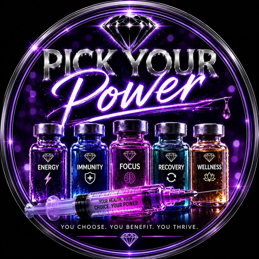  Pick Your Power Elite Wellness Injection Bundle box and vials - Black Diamond Hydration. Medical grade wellness injections for energy, metabolism, and cellular reset. 