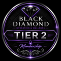 The Black Diamond VIP Tier 2 Membership card graphic - Black Diamond Hydration. Monthly cellular hydration and metabolic support wellness routine benefits chart. Consistent wellness maintenance and energy production lifestyle concept
