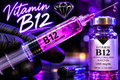 Vitamin B12 Ultimate Energy and Nerve Ignite injection treatment - Black Diamond Hydration Close up of high performer experiencing clean sustainable energy without caffeine jitters Premium medical grade Vitamin B12 ampoule for natural energy production
